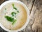 Thai style of rice gruel in bowl on wood table