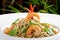 Thai style rice noodles with shrimps