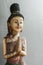 Thai style wooden woman statue