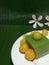 Thai sweet desert on green banana leafs