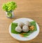 Thai Tapioca Balls Served with Lettuce Leaves