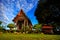 Thai Temple in morning sunbeam at Chonburi