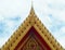 Thai Temple Roof Front side with Thailand painting, Golden art,