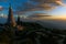 Thai temple on the top of mountain in chiangmai,Thailand. Landmark twin pagoda in doi Inthanon national park