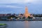 Thai temple view from Chaophraya river