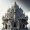 Thai temple, Wat Rong Khun, Chiang Rai, Thailand AI generated