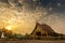 Thai temples at Sun rise, Phu Phrao Temple