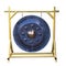 Thai traditional antique black metal gong. Metal steel drum isolated on white background with clipping path.