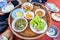 Thai Traditional Northern or Isan Food Dinner Kantoke or Khantoke for Serve