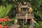 Thai traditional wooden spirit house