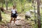 Thai trekking lady smiling during path of trail