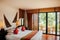 Thai tropical cozy hotel bedroom - Asian vintage home decoration