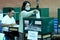 Thai voter puts a ballot in ballot box during the advance voted.