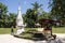 Thai woman travel visit and respect praying Chedi or stupa Phra That Kong Khao Noi