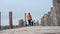 Thai women and burmese travel and walking at U Bein Bridge in Amarapura, Myanmar