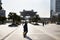 Thai women and Japanese and foreigners people walking go to work at tokyo big sight in Ariake at Koto city in Tokyo, Japan