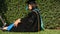 Thai women student wear graduation gown of Master Degree posing and portrait