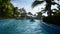 Thai women swimming and playing water in pool at outdoor of water park