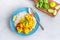 Thai Yellow Cauliflower Curry with Rice Top Sown Food Photo