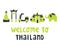 Thailand attractions and text lettering `Welcome to Thailand`