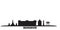 Thailand, Bangkok City city skyline isolated vector illustration. Thailand, Bangkok City travel black cityscape