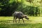 Thailand buffalo in green field countryside