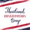 Thailand Constitution Day calligraphy hand lettering. Holiday celebrated on December 10. Vector template for banner, typography