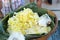 Thailand dessert - boiled potatoes put coconut