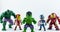 THAILAND, FEB 2019 :the adventure team on white background : Marvel toy collection in marketing campaign from Tesco Lotus
