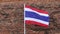 Thailand flag in the background of a wall