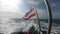 Thailand Flag On A Boat In The Beautiful Green Waters