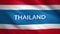 Thailand flag with the name of the country