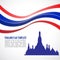 Thailand flag wave and wat arun temple bangkok