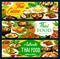 Thailand food dishes menu vector banners