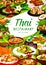 Thailand food restaurant vector banner or poster
