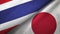 Thailand and Japan two flags textile cloth, fabric texture