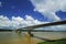 Thailand and Laos friendship bridge across Khong river at Nakhon Phanom and Thakhek