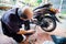 Thailand man mechanic motorcycle