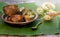 thailand northern food cuisine tradition on banana leaf background