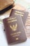 Thailand passports and Thai banknote