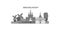 Thailand, Pattaya city skyline isolated vector illustration, icons