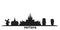 Thailand, Pattaya city skyline isolated vector illustration. Thailand, Pattaya travel black cityscape