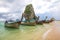 Thailand, Pranang, 23, September, 2018: View of the boats in the ocean. Krabi Province, Raleigh Peninsula