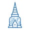 Thailand Religion Tower doodle icon hand drawn illustration