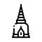 Thailand Religion Tower Icon Thin Line Vector