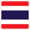 Thailand square flag button, social media communication sign