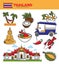 Thailand tourism travel landmarks and Thai culture tourist famous symbols vector icons