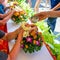 Thailand. Tourists at the hotel celebrate the traditional Thai New Year. Ritual of pouring water