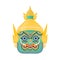 Thailand traditional colorful Hua Khon spirit of dragon mask.