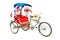 Thailand tricycle, Vintage old style decorated with flag of Thailand and Asean on isolated white background